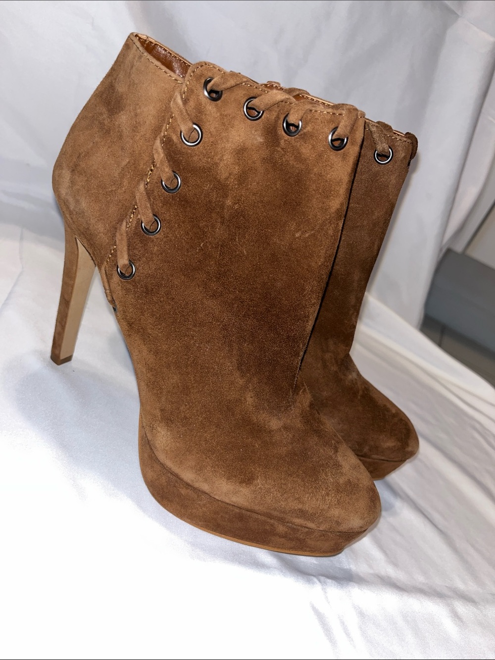 Jessica Simpson Brown Suede Platform Ankle Boots - Women